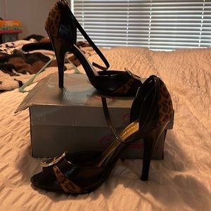 Leopard print high heels